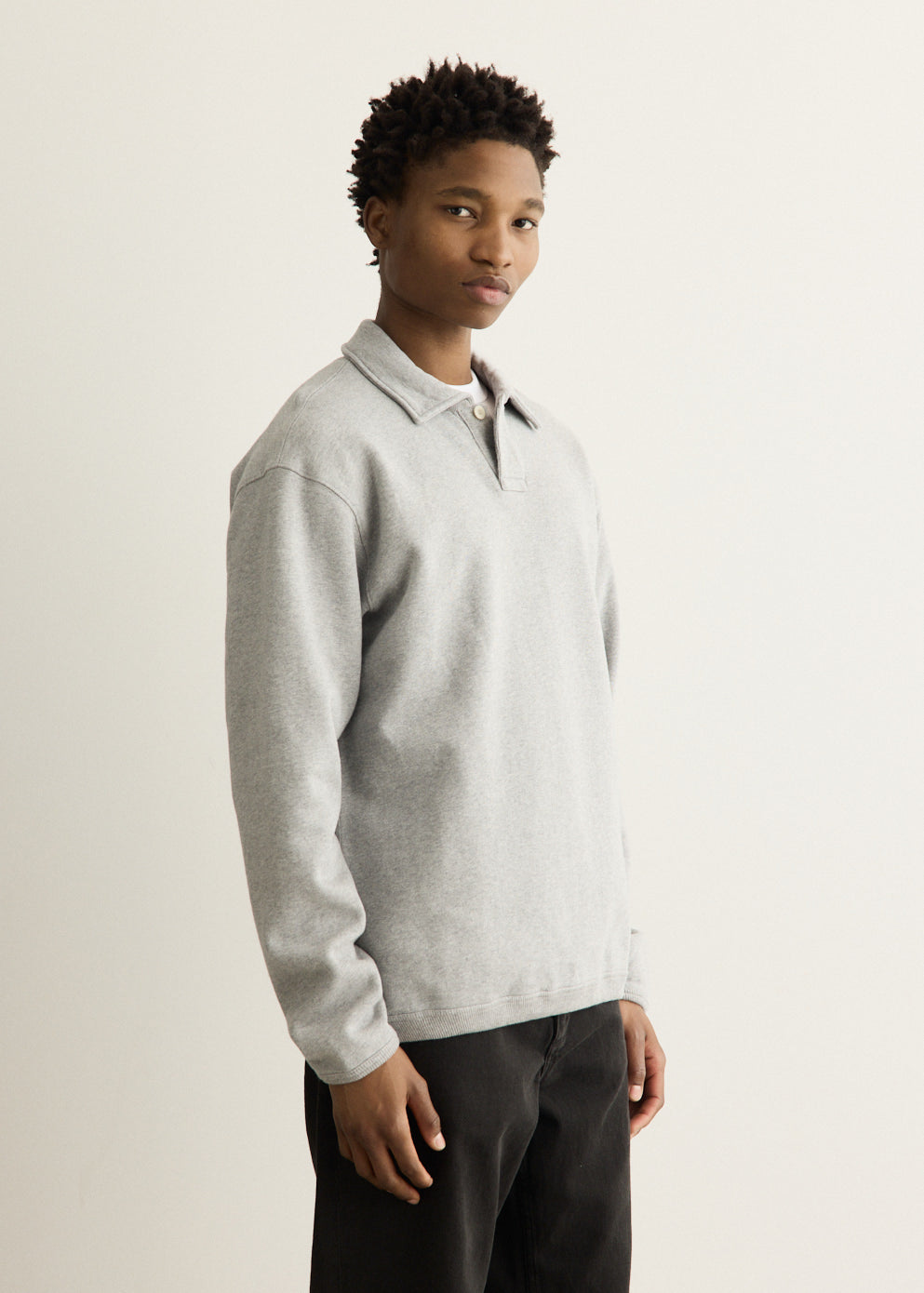 Hjartdal Brushed Diagonal Cotton Fleece Polo