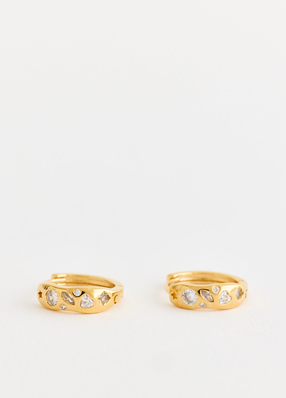 Crystal Heart Hoop Earrings