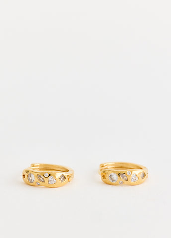 Crystal Heart Hoop Earrings