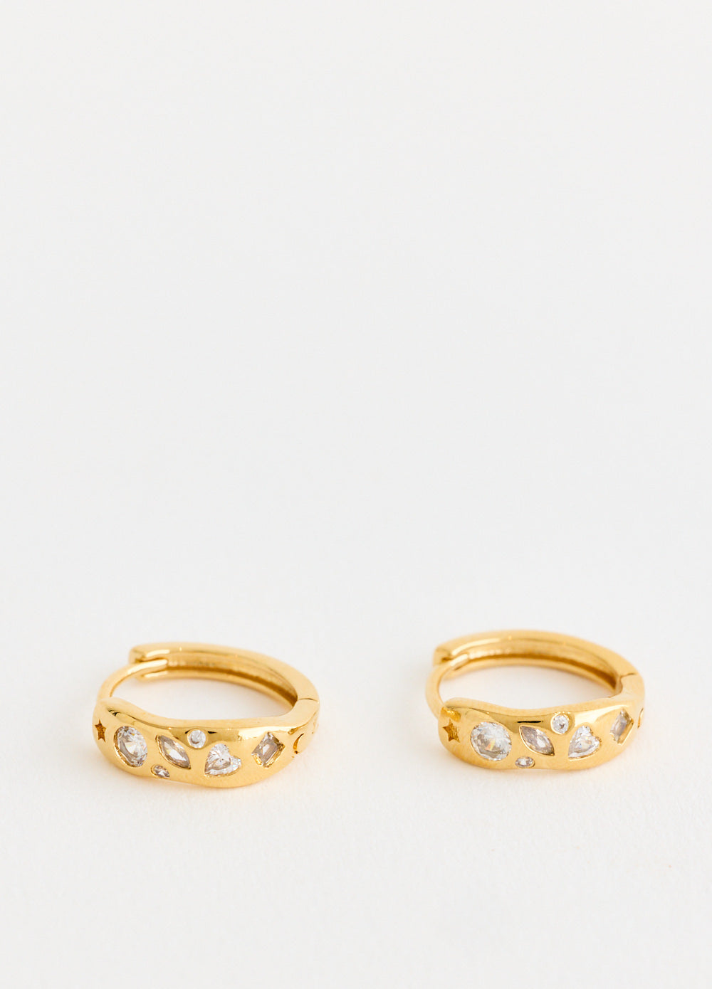 Crystal Heart Hoop Earrings