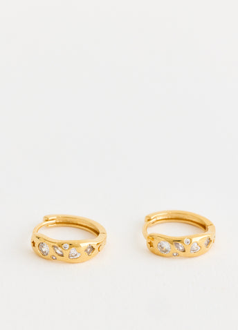 Crystal Heart Hoop Earrings
