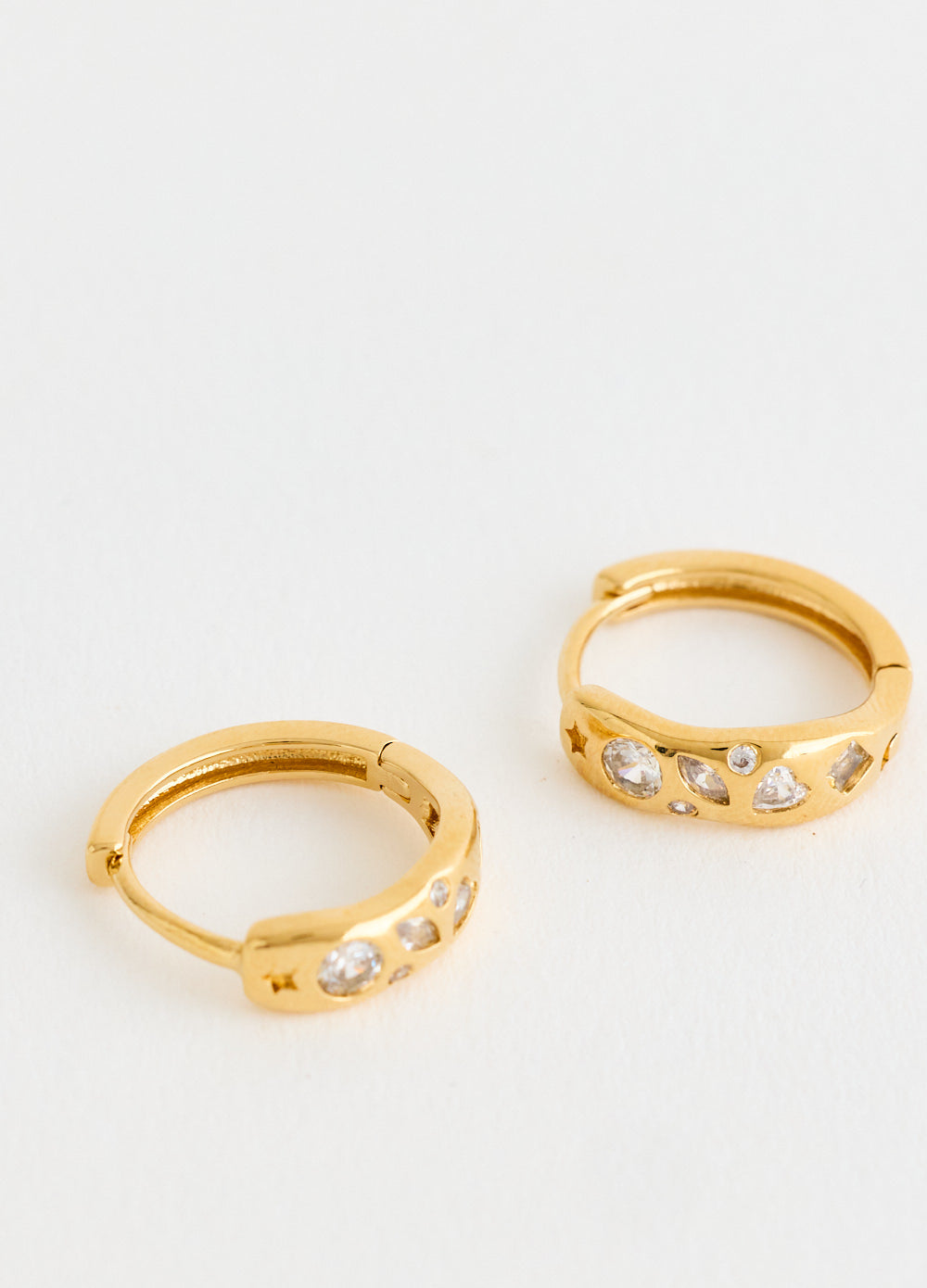 Crystal Heart Hoop Earrings
