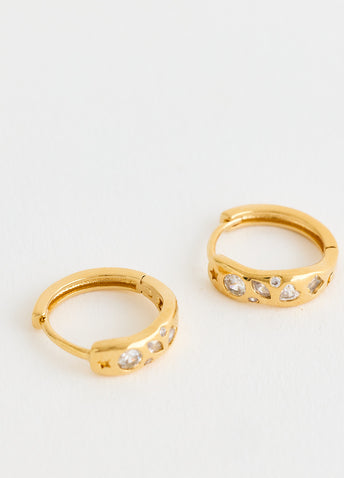 Crystal Heart Hoop Earrings