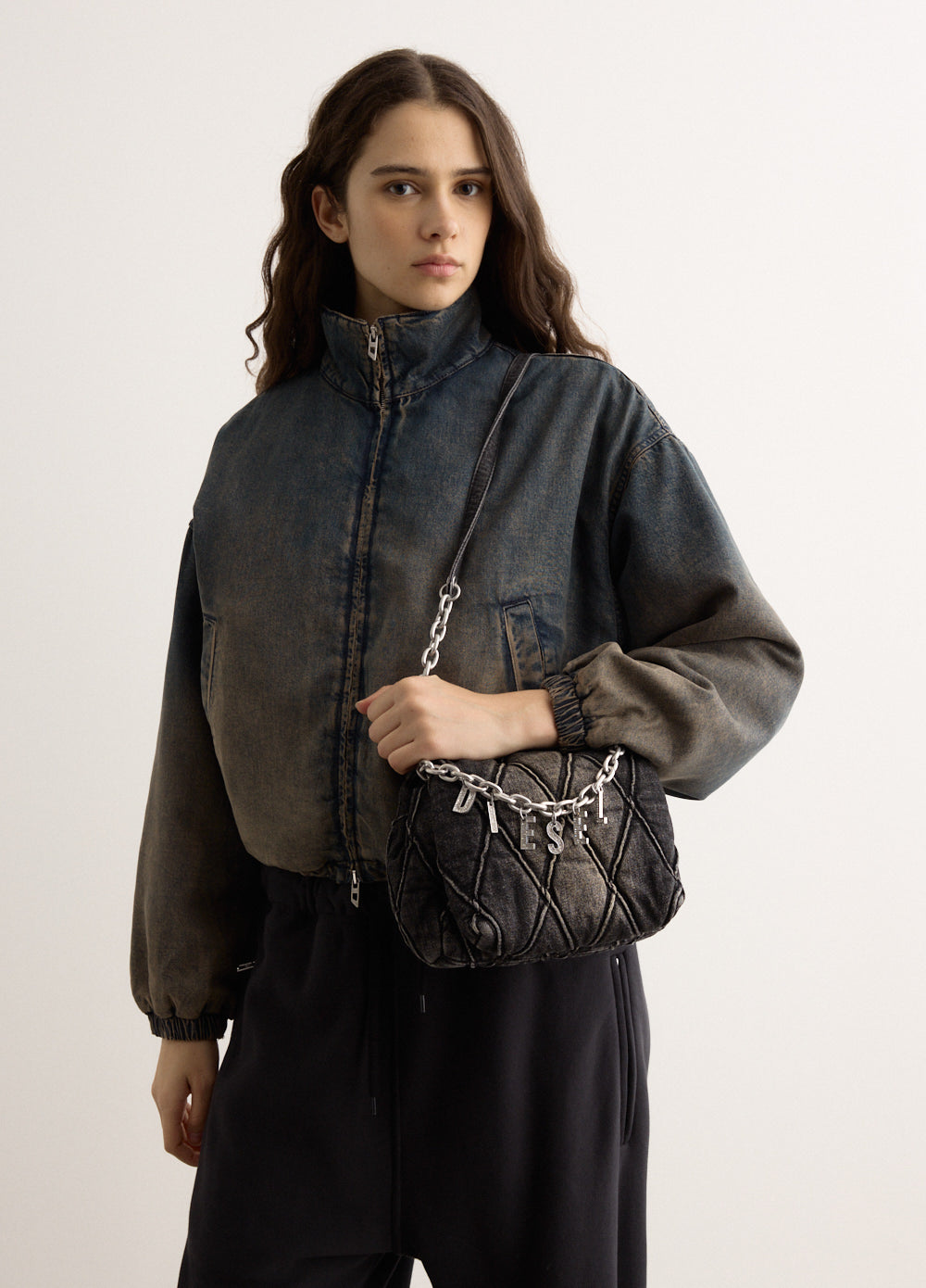 CHARM-D Shoulder S Denim Bag
