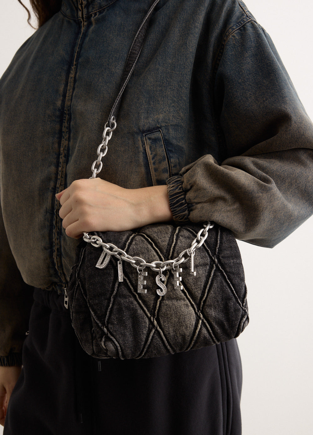 CHARM-D Shoulder S Denim Bag