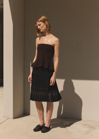 Reversible Wool Pleats Skirt