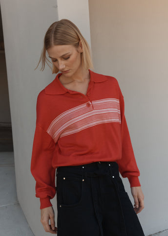 Incu Exclusive Multi Stripe Pique Knit Top