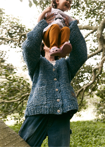 Denim Handknit Cardigan