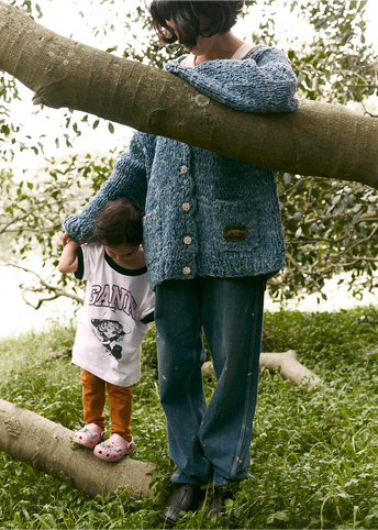 Denim Handknit Cardigan