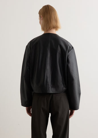 Utility Cocoon Leather Bomber