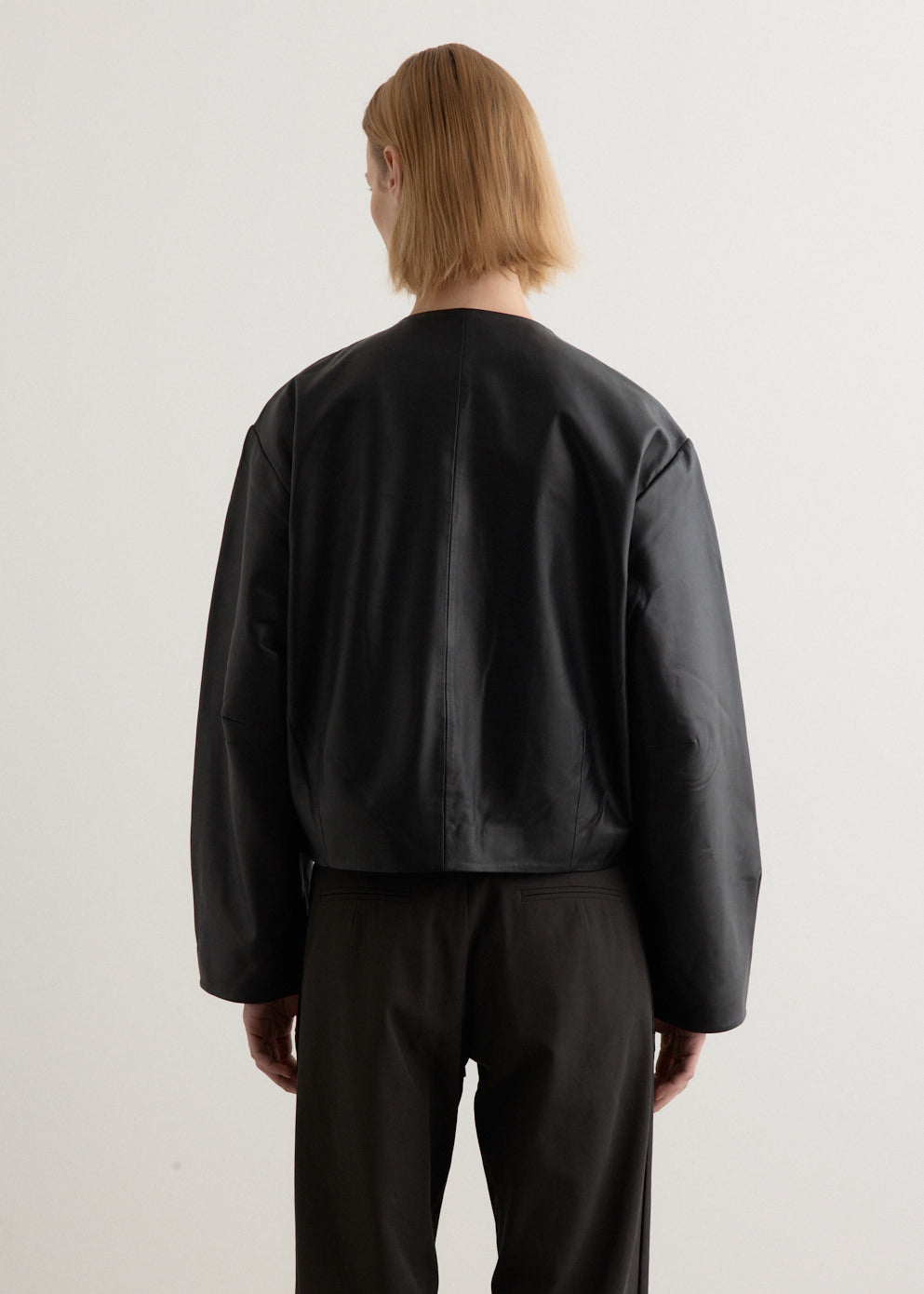 Utility Cocoon Leather Bomber