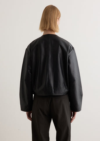 Utility Cocoon Leather Bomber