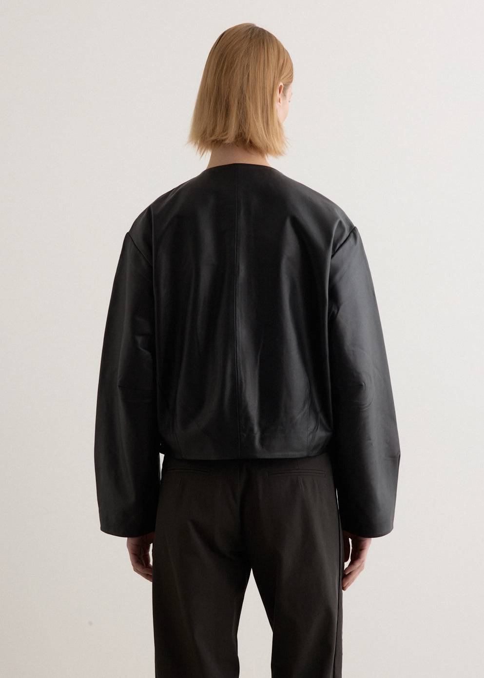 Utility Cocoon Leather Bomber