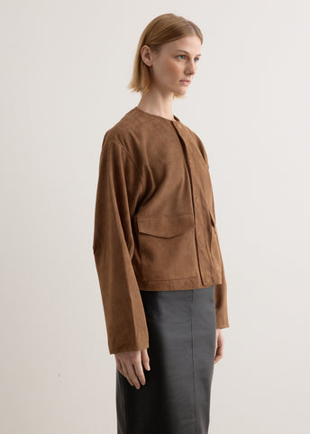 Suede Utility Cocoon Bomber