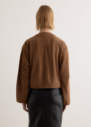 Suede Utility Cocoon Bomber