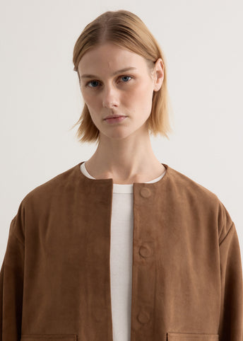 Suede Utility Cocoon Bomber