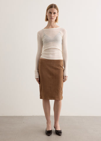 Suede Pencil Skirt