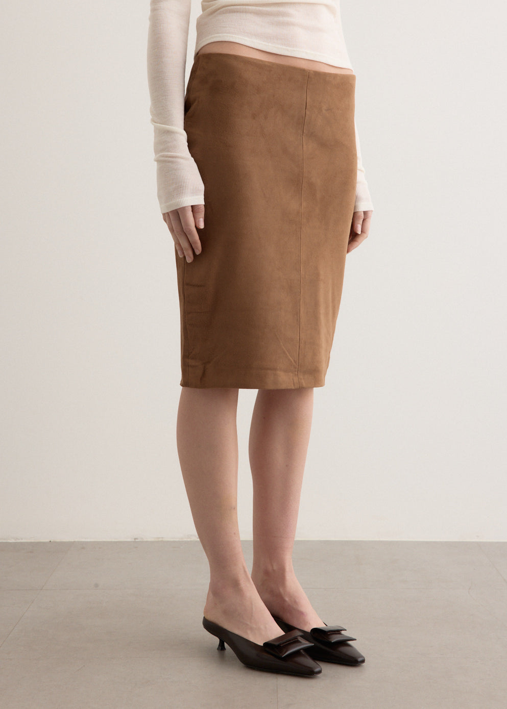 Suede Pencil Skirt