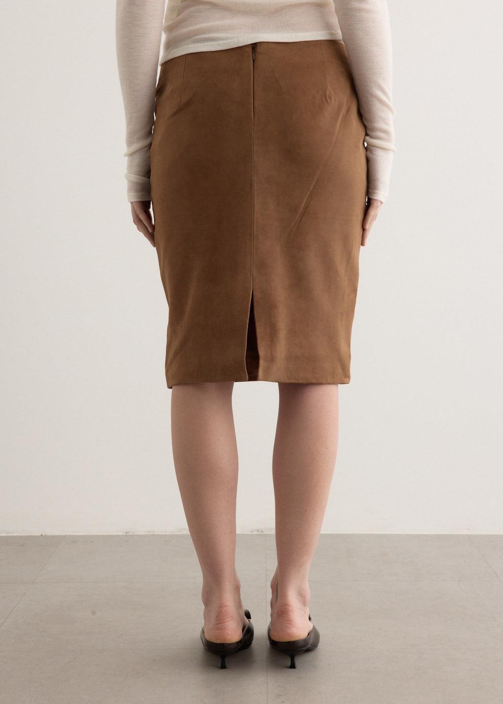 Suede Pencil Skirt