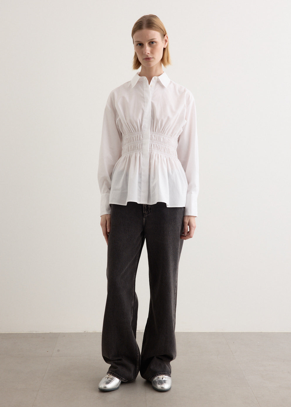 Blythe Gathered Poplin Shirt