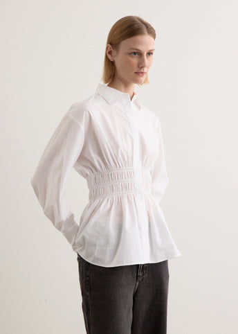 Blythe Gathered Poplin Shirt