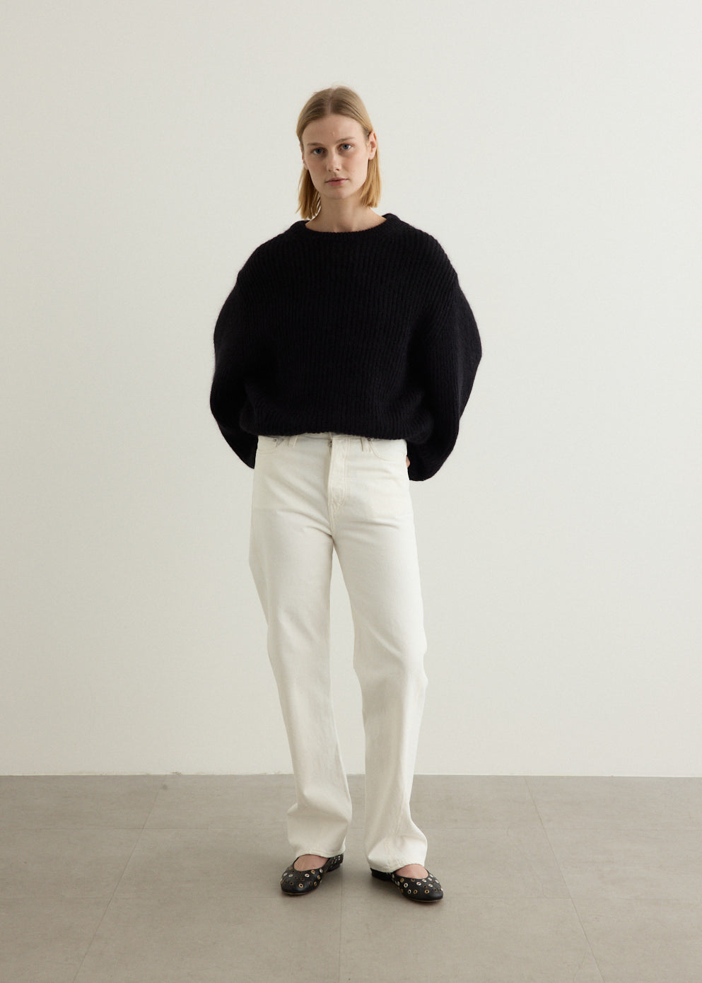 Mohair Blend Rib Knit