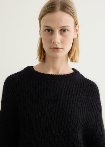 Mohair Blend Rib Knit