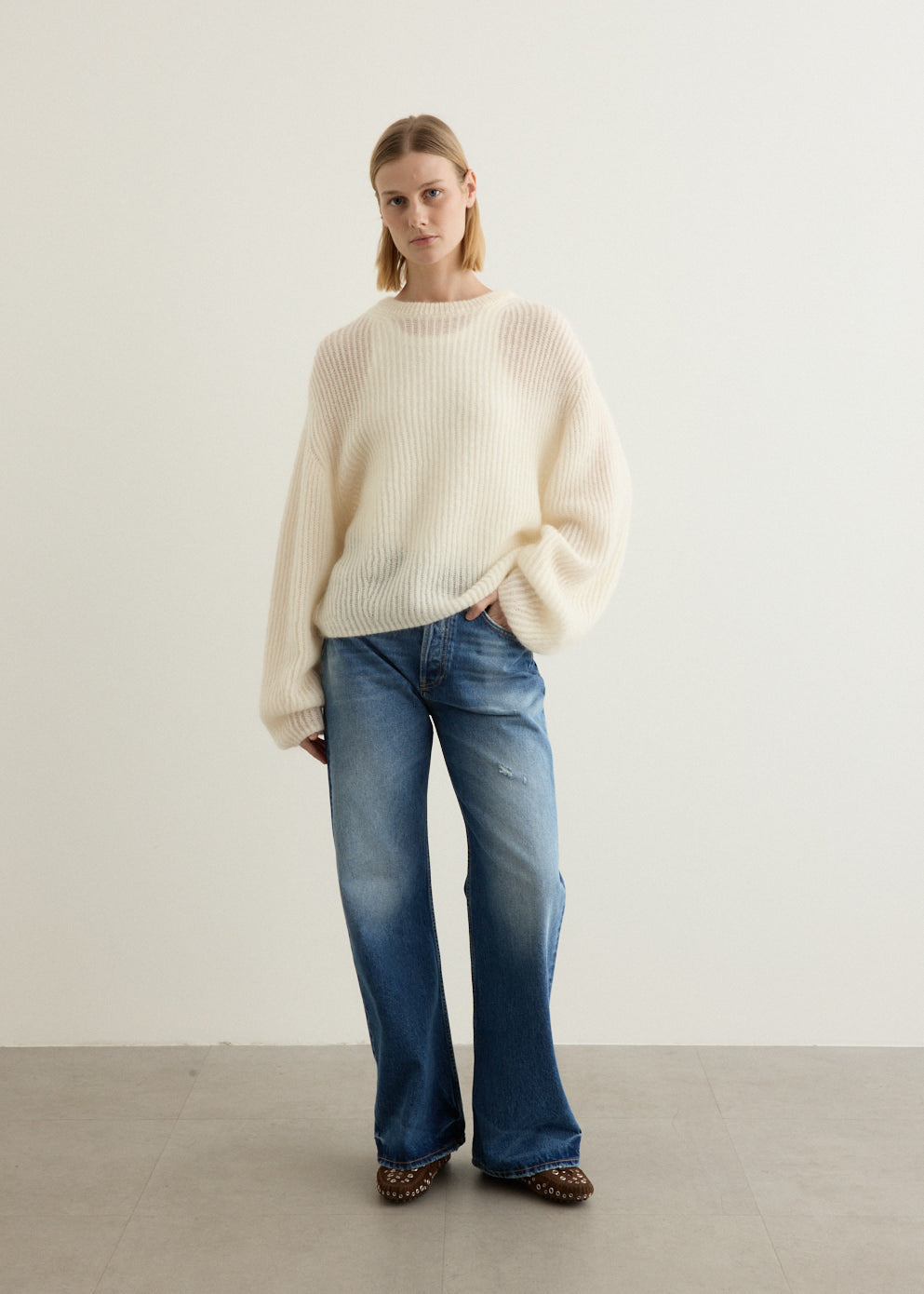 Mohair Blend Rib Knit