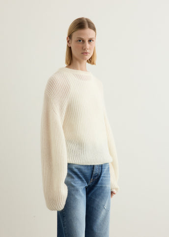 Mohair Blend Rib Knit