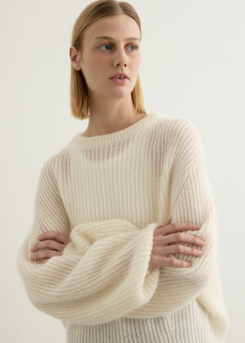 Mohair Blend Rib Knit