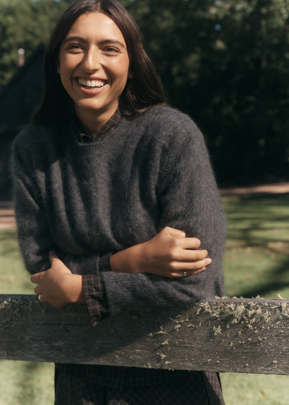 Saddler Brushed Wool Crew Knit