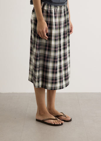 Sip Check Flannel Long Skirt
