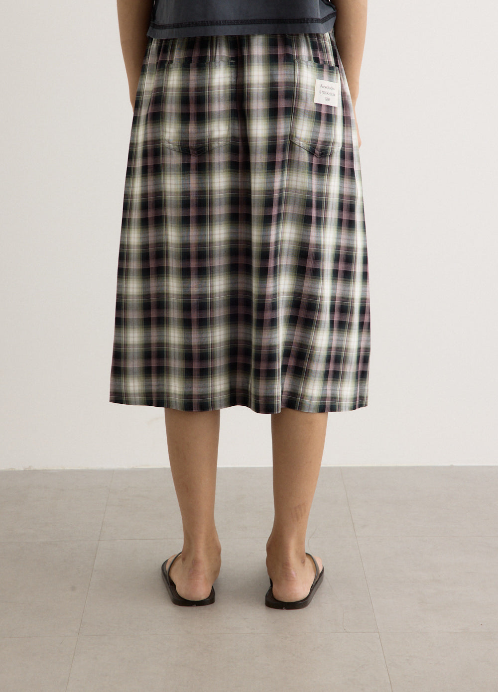 Sip Check Flannel Long Skirt