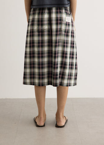 Sip Check Flannel Long Skirt
