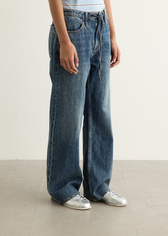 Phoebe Drawstring Wide Jeans