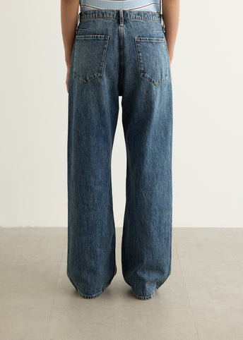 Phoebe Drawstring Wide Jeans