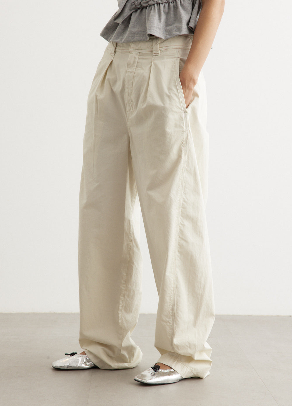 Multi-Topstitch Pants