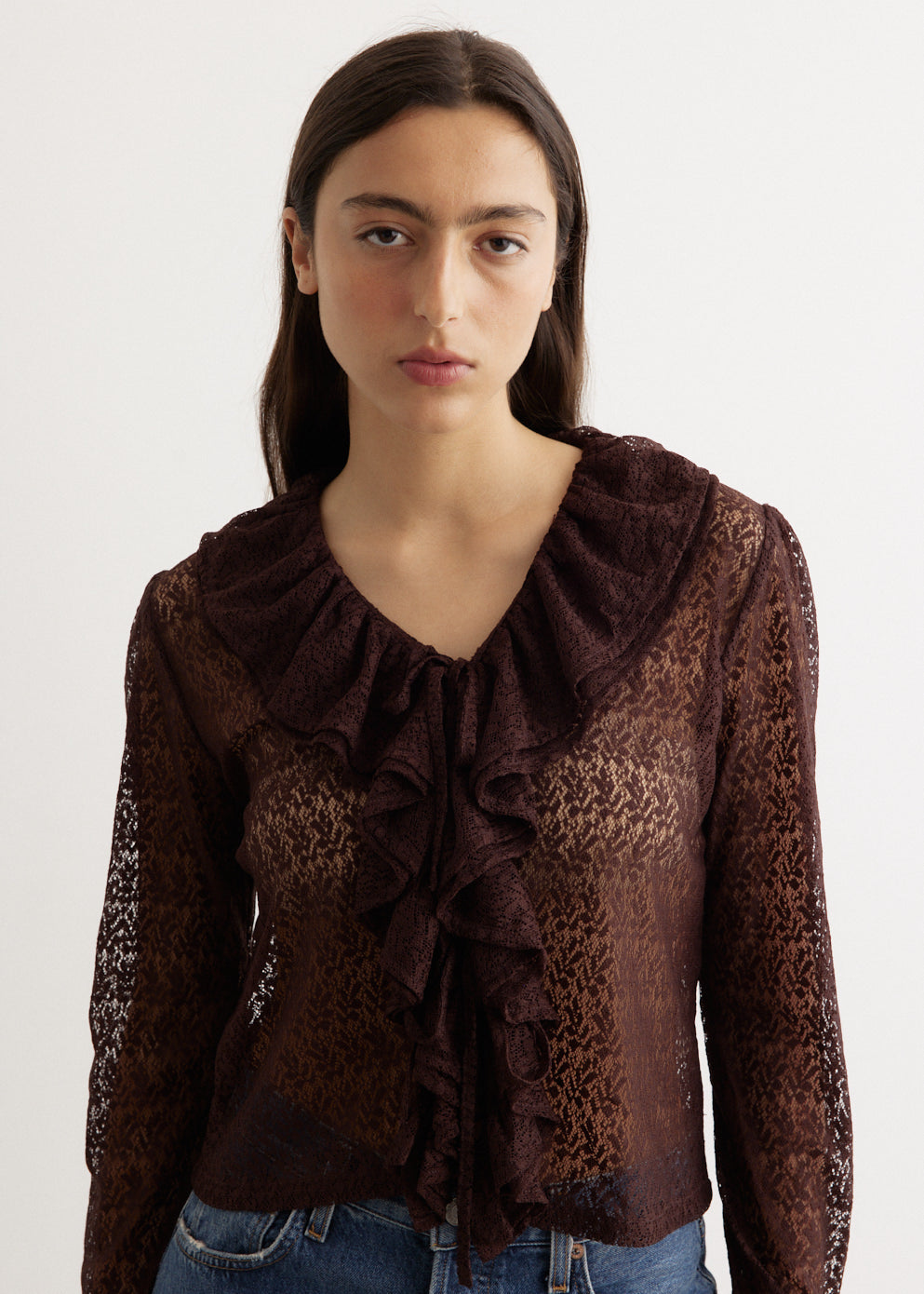 Lace Flounce Blouse