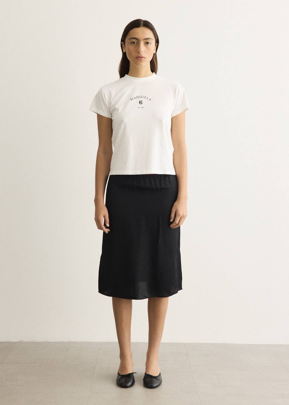 Fluid Satin Midi Skirt
