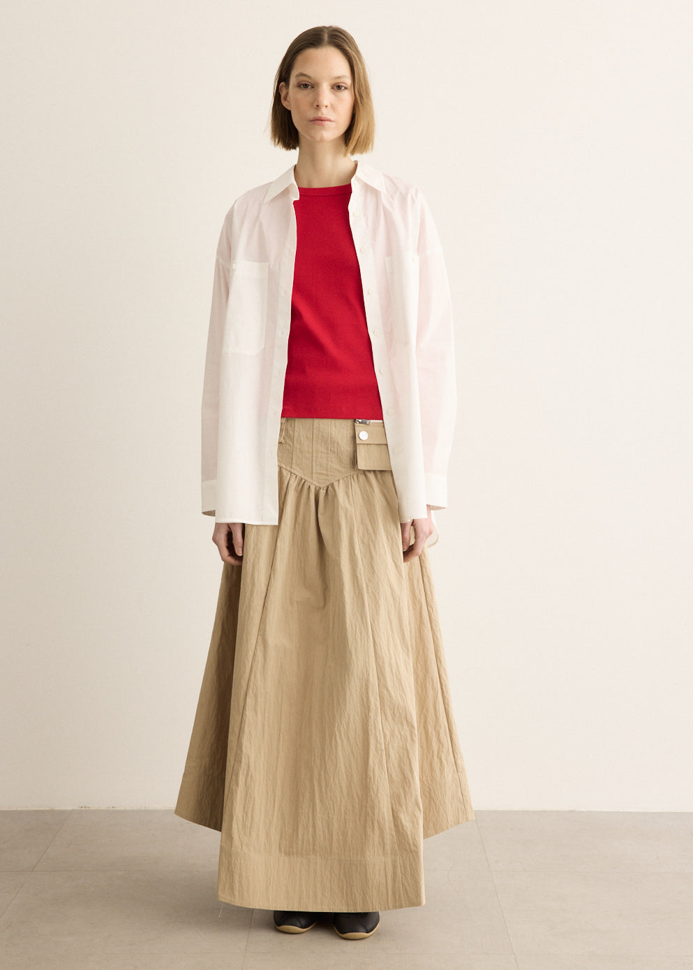 Washed Cotton Corset Skirt
