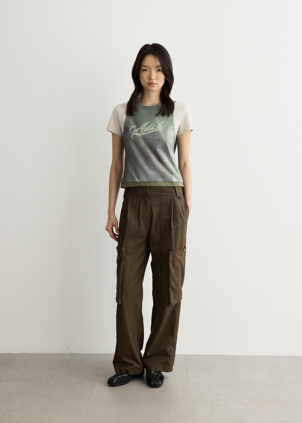 Essential Washed Printed Layered Top