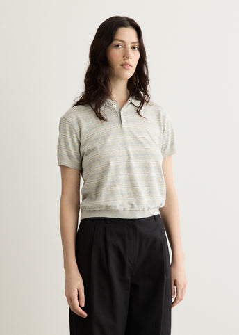 Linen Striped Polo Knit