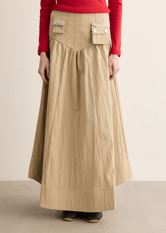 Washed Cotton Corset Skirt