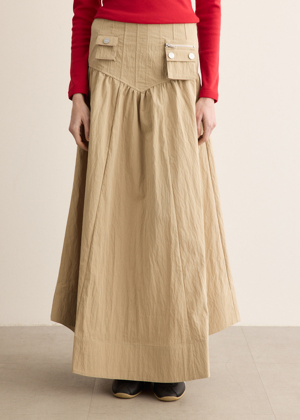 Washed Cotton Corset Skirt