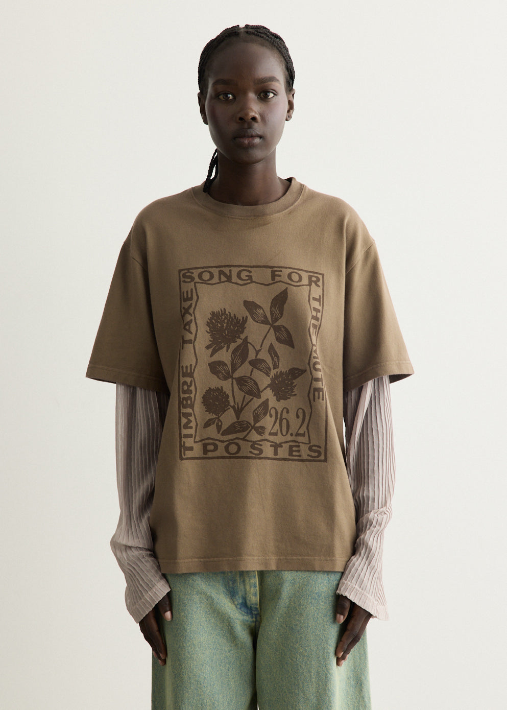 Clover Brown Double Layered T-Shirt