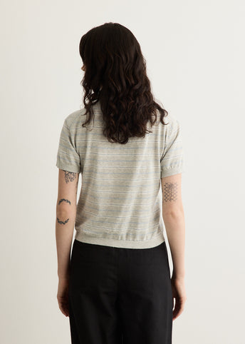 Linen Striped Polo Knit