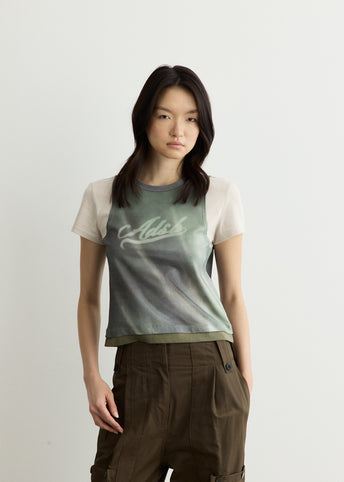 Essential Washed Printed Layered Top