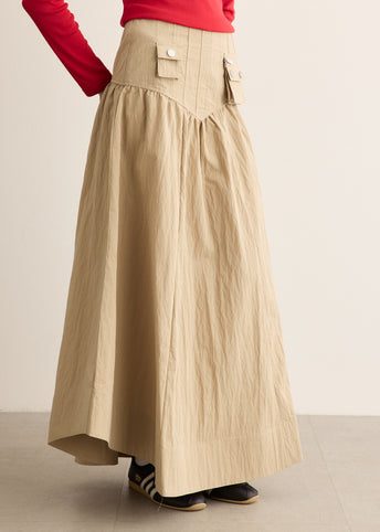 Washed Cotton Corset Skirt