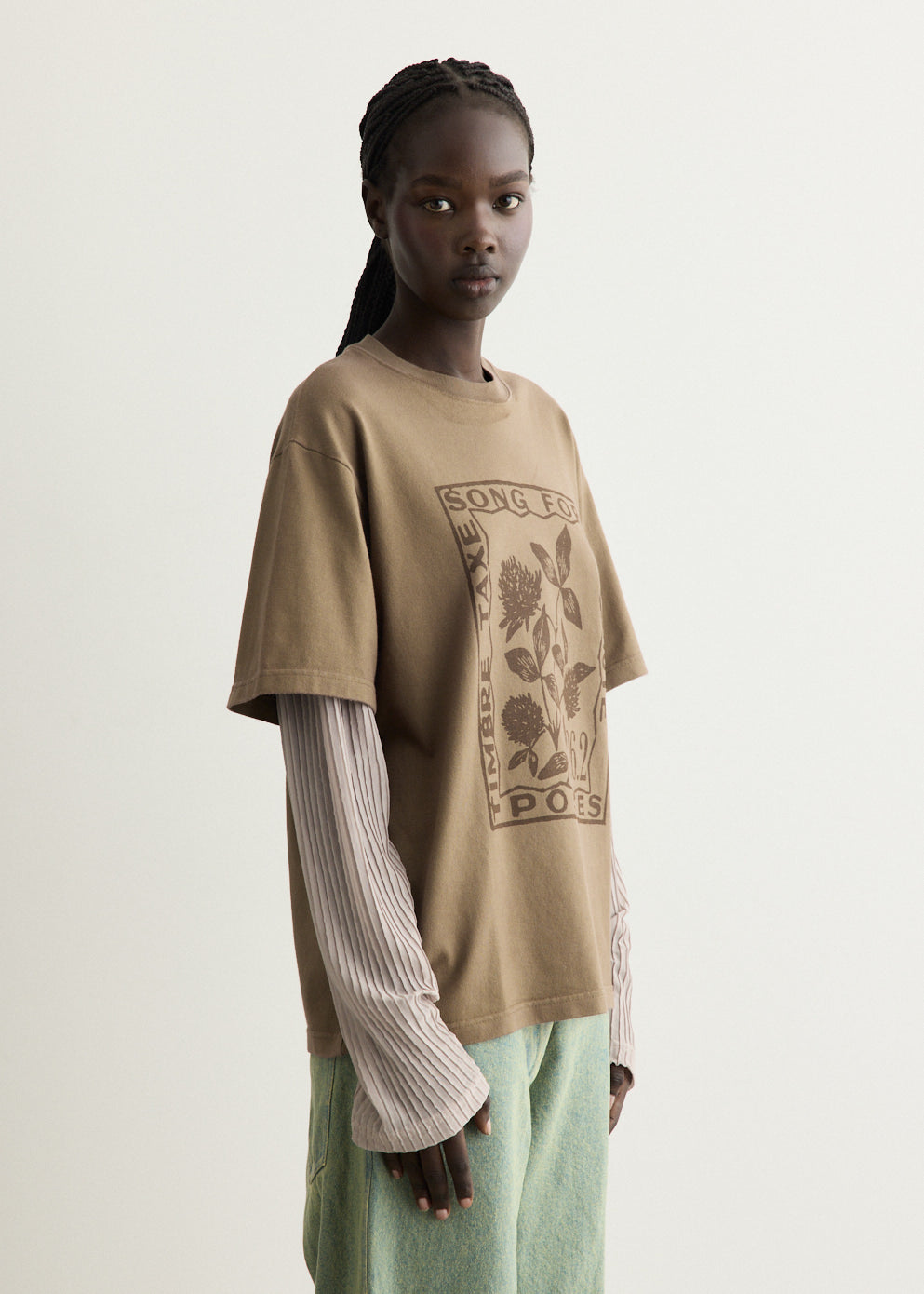 Clover Brown Double Layered T-Shirt