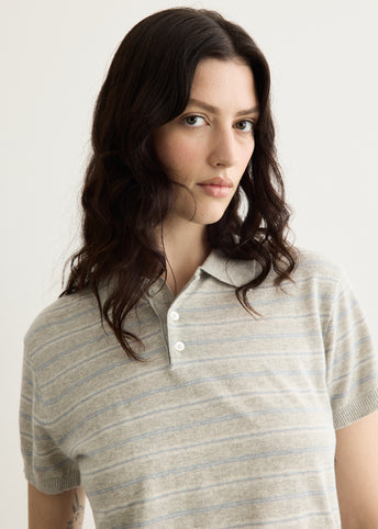 Linen Striped Polo Knit
